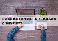 小程序开发者工具往前退一步（开发者小程序已过期怎么解决）