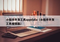 小程序开发工具appdata（小程序开发工具编辑器）