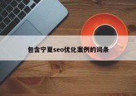 包含宁夏seo优化案例的词条