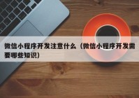 微信小程序开发注意什么（微信小程序开发需要哪些知识）